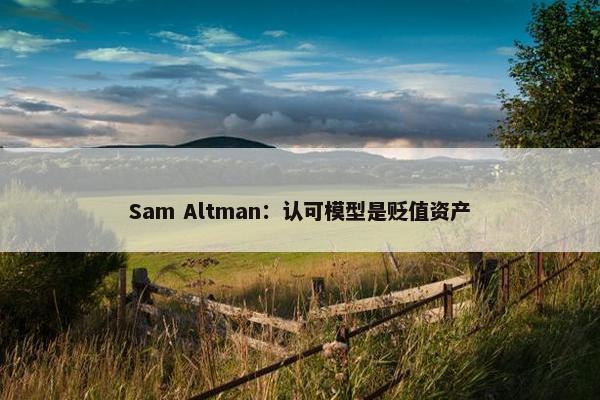 Sam Altman：认可模型是贬值资产