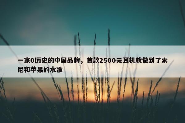 一家0历史的中国品牌，首款2500元耳机就做到了索尼和苹果的水准