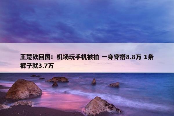 王楚钦回国！机场玩手机被拍 一身穿搭8.8万 1条裤子就3.7万