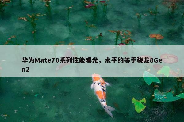 华为Mate70系列性能曝光，水平约等于骁龙8Gen2