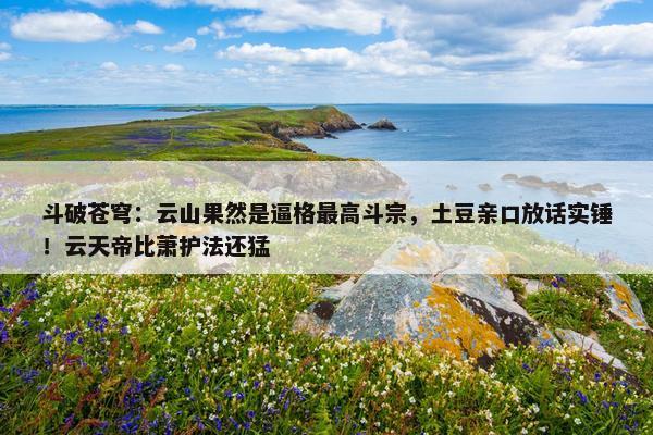 斗破苍穹：云山果然是逼格最高斗宗，土豆亲口放话实锤！云天帝比萧护法还猛