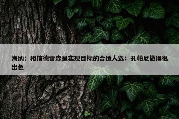 海纳：相信德雷森是实现目标的合适人选；孔帕尼做得很出色