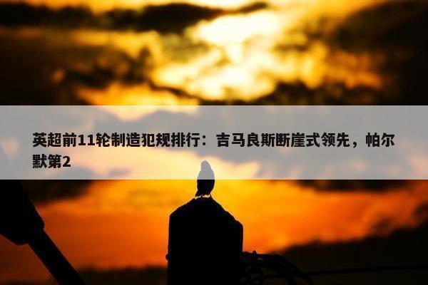 英超前11轮制造犯规排行：吉马良斯断崖式领先，帕尔默第2