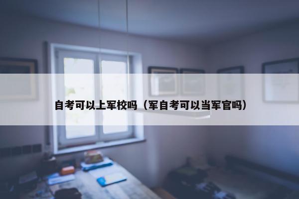 自考可以上军校吗（军自考可以当军官吗）