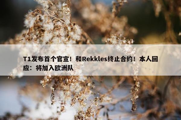 T1发布首个官宣！和Rekkles终止合约！本人回应：将加入欧洲队