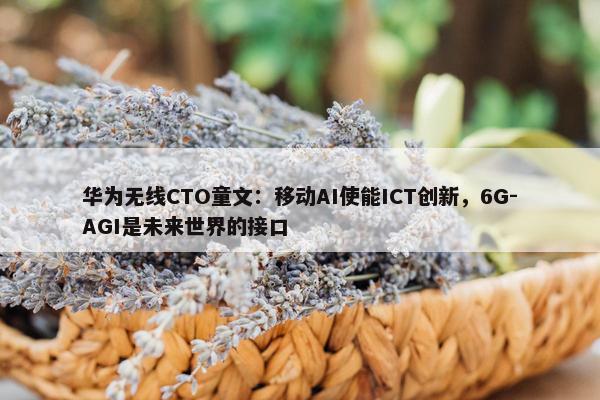 华为无线CTO童文：移动AI使能ICT创新，6G-AGI是未来世界的接口