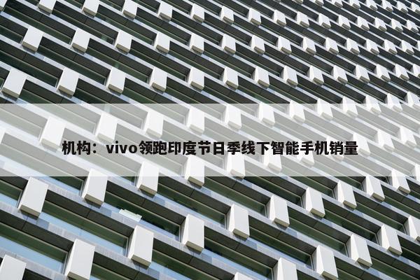 机构：vivo领跑印度节日季线下智能手机销量