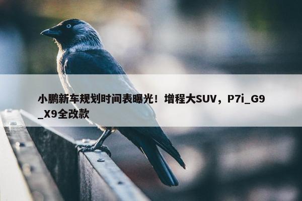 小鹏新车规划时间表曝光！增程大SUV，P7i_G9_X9全改款