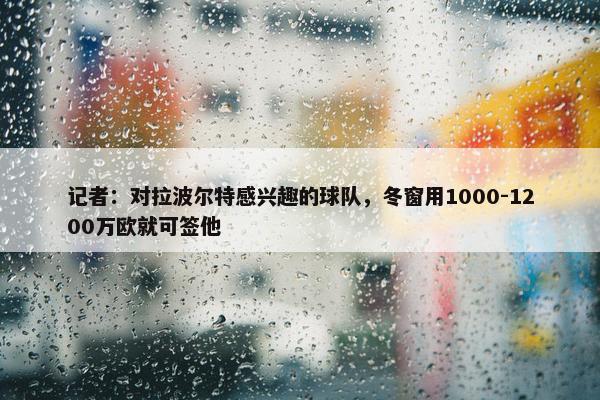 记者：对拉波尔特感兴趣的球队，冬窗用1000-1200万欧就可签他