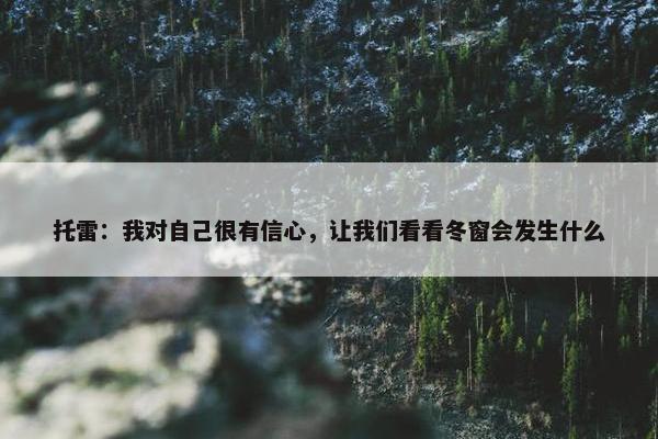 托雷：我对自己很有信心，让我们看看冬窗会发生什么