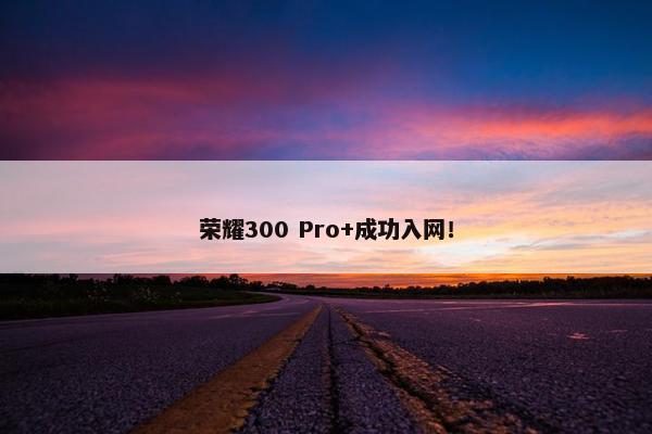 荣耀300 Pro+成功入网！