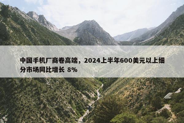 中国手机厂商卷高端，2024上半年600美元以上细分市场同比增长 8%