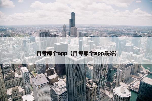 自考那个app（自考那个app最好）