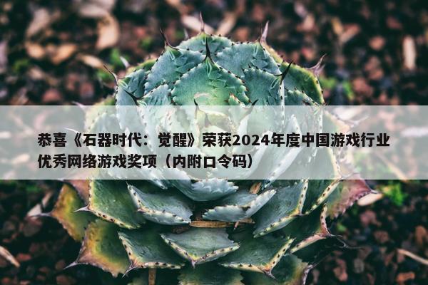 恭喜《石器时代：觉醒》荣获2024年度中国游戏行业优秀网络游戏奖项（内附口令码）