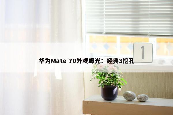 华为Mate 70外观曝光：经典3挖孔