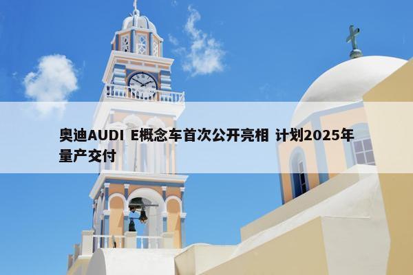 奥迪AUDI E概念车首次公开亮相 计划2025年量产交付