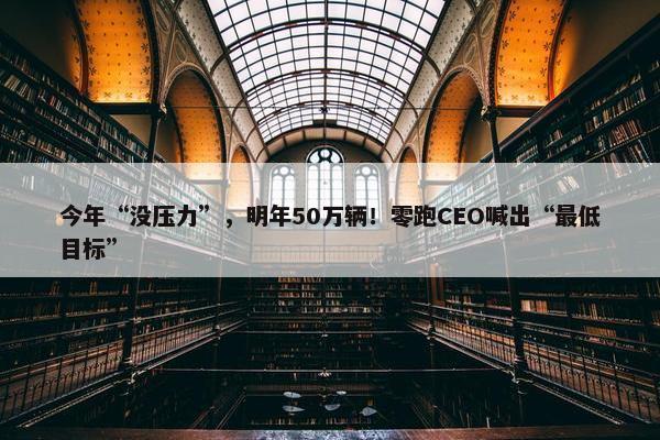 今年“没压力”，明年50万辆！零跑CEO喊出“最低目标”