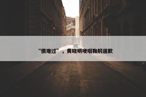 “很难过”，黄晓明哽咽鞠躬道歉