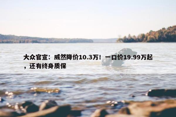 大众官宣：威然降价10.3万！一口价19.99万起，还有终身质保