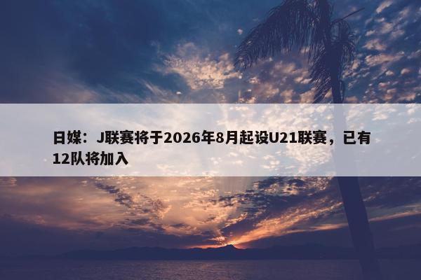 日媒：J联赛将于2026年8月起设U21联赛，已有12队将加入