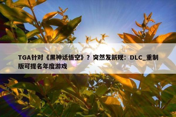 TGA针对《黑神话悟空》？突然发新规：DLC_重制版可提名年度游戏