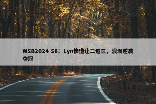 WSB2024 S6：Lyn惨遭让二追三，浪漫逆袭夺冠