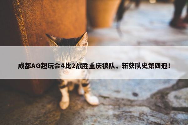 成都AG超玩会4比2战胜重庆狼队，斩获队史第四冠！