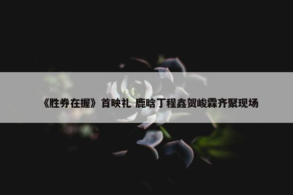 《胜券在握》首映礼 鹿晗丁程鑫贺峻霖齐聚现场