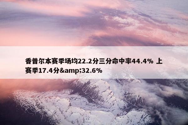 香普尔本赛季场均22.2分三分命中率44.4% 上赛季17.4分&32.6%