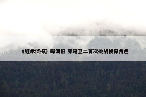 《继承侦探》曝海报 赤楚卫二首次挑战侦探角色