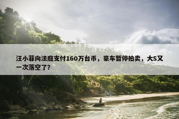 汪小菲向法庭支付160万台币，豪车暂停拍卖，大S又一次落空了？