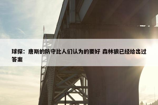 球探：唐斯的防守比人们认为的要好 森林狼已经给出过答案