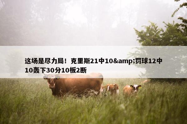 这场是尽力局！克里斯21中10&罚球12中10轰下30分10板2断