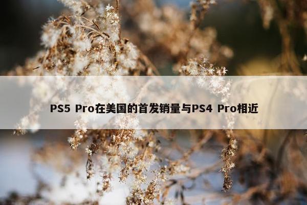 PS5 Pro在美国的首发销量与PS4 Pro相近