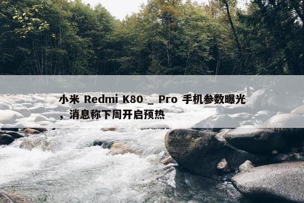 小米 Redmi K80 _ Pro 手机参数曝光，消息称下周开启预热