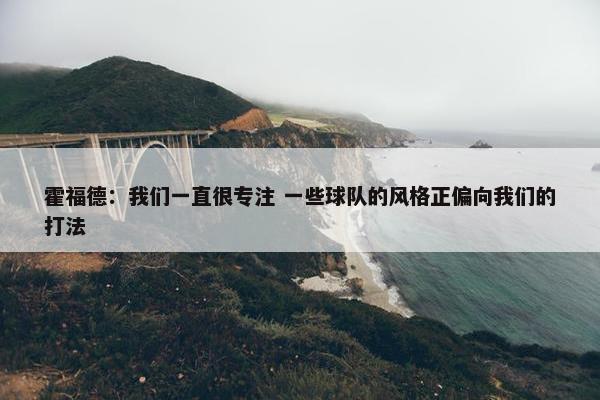 霍福德：我们一直很专注 一些球队的风格正偏向我们的打法