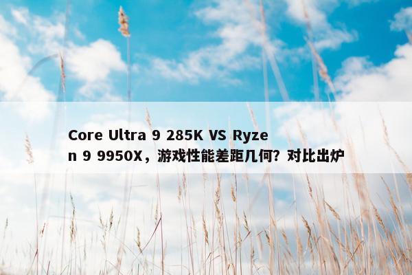 Core Ultra 9 285K VS Ryzen 9 9950X，游戏性能差距几何？对比出炉