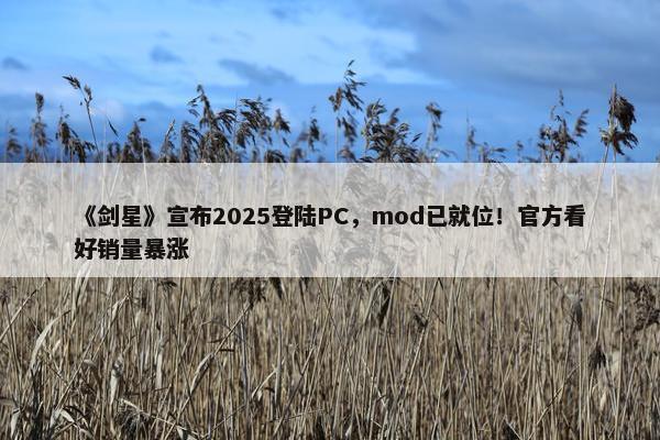 《剑星》宣布2025登陆PC，mod已就位！官方看好销量暴涨