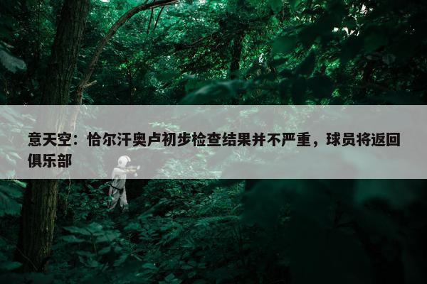 意天空：恰尔汗奥卢初步检查结果并不严重，球员将返回俱乐部