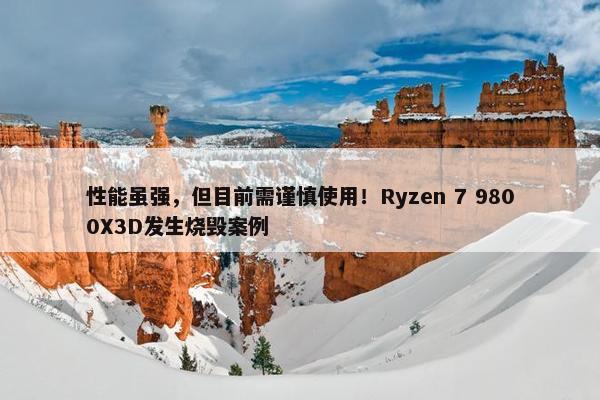 性能虽强，但目前需谨慎使用！Ryzen 7 9800X3D发生烧毁案例