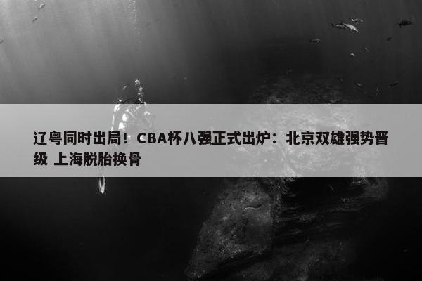 辽粤同时出局！CBA杯八强正式出炉：北京双雄强势晋级 上海脱胎换骨