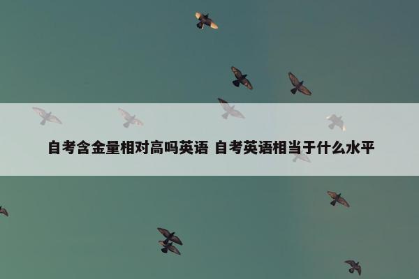 自考含金量相对高吗英语 自考英语相当于什么水平