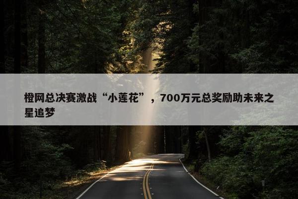 橙网总决赛激战“小莲花”，700万元总奖励助未来之星追梦