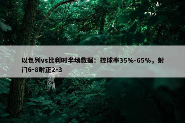 以色列vs比利时半场数据：控球率35%-65%，射门6-8射正2-3