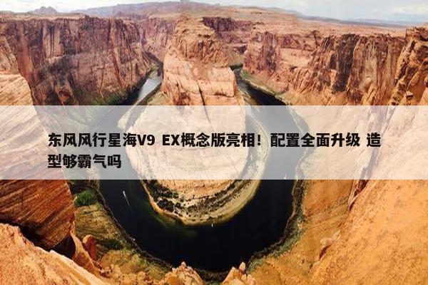 东风风行星海V9 EX概念版亮相！配置全面升级 造型够霸气吗