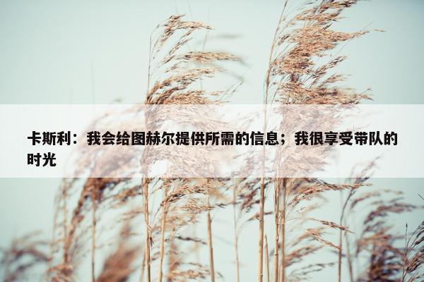 卡斯利：我会给图赫尔提供所需的信息；我很享受带队的时光