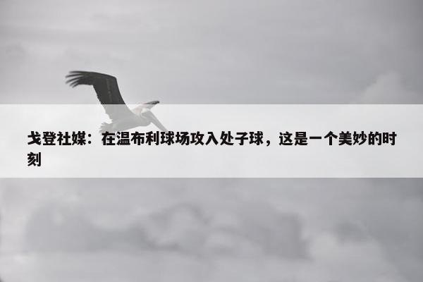 戈登社媒：在温布利球场攻入处子球，这是一个美妙的时刻