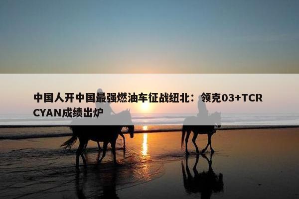 中国人开中国最强燃油车征战纽北：领克03+TCR CYAN成绩出炉