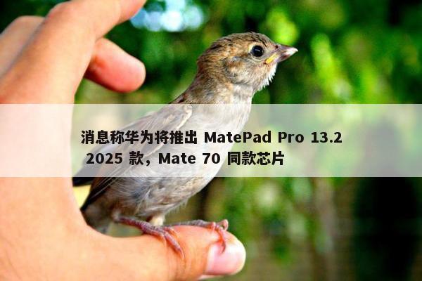 消息称华为将推出 MatePad Pro 13.2 2025 款，Mate 70 同款芯片