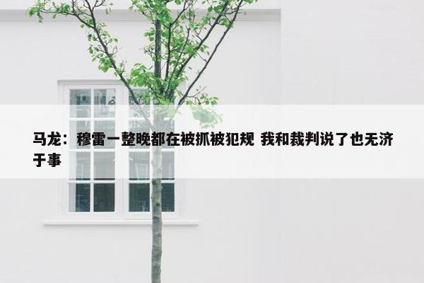 马龙：穆雷一整晚都在被抓被犯规 我和裁判说了也无济于事